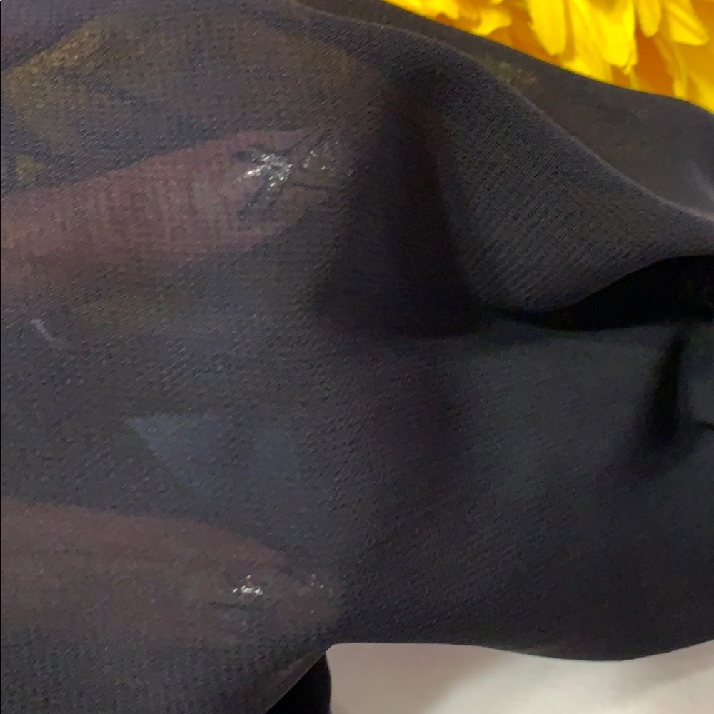 Liz Claiborne Black Beaded Trim V-neck Blouse Top - Picture 9 of 11